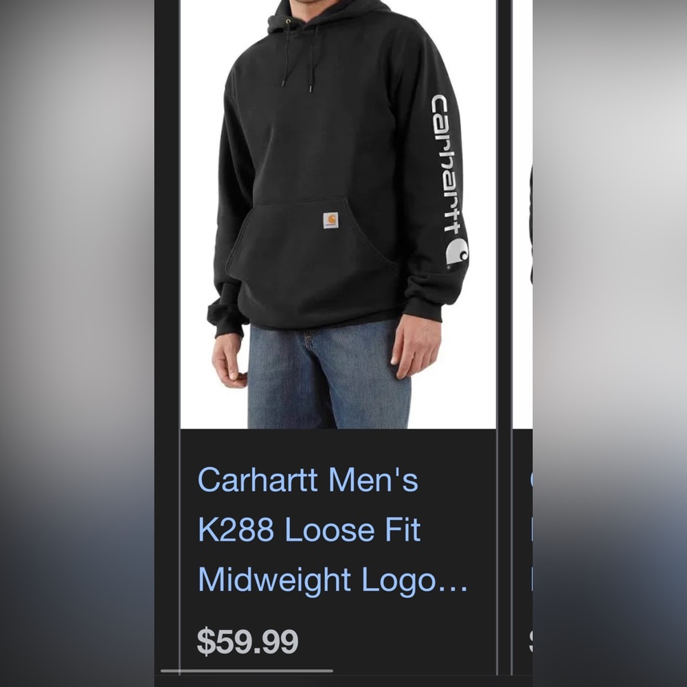 Carhartt Men's Black Sweatshirt size Xl loose fit